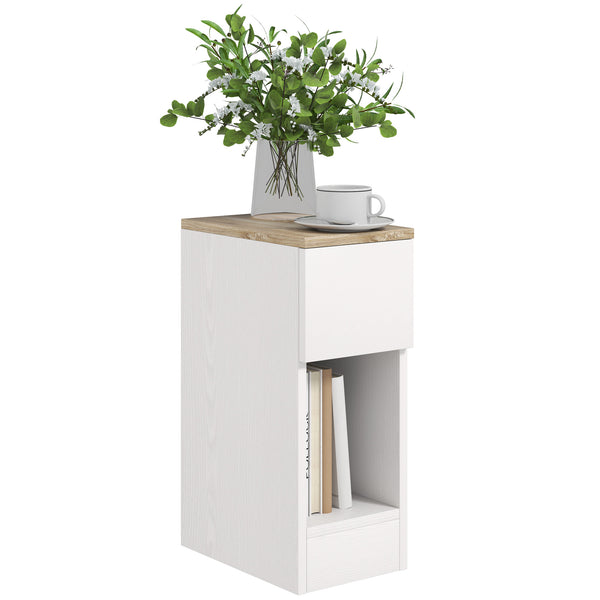 acquista Comodino con Cassetto e Ripiano in Legno 20x30x50 cm Bianco