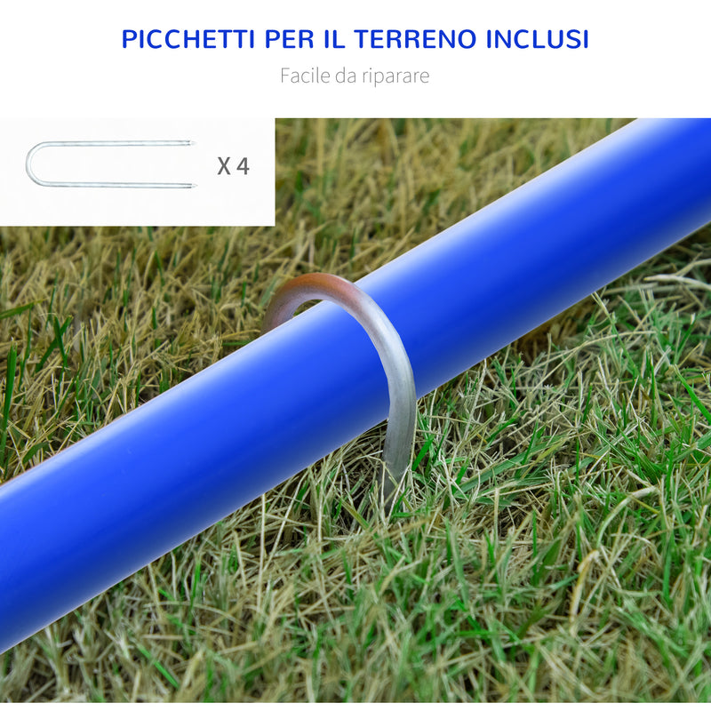 Set Agility Dog con 4 Archi Componibili e Borsa da Trasporto in PE e ABS Blu e Arancione   