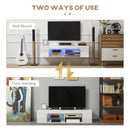 Mobile TV fino a 60” 137x40x34 cm con Luce LED in Truciolato Bianco Lucido