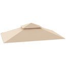 Copertura per Gazebo da Giardino 244x152 cm a 2 Livelli in Poliestere 160gsm Beige    