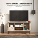 Mobile TV fino 55"" 2 Armadietti e 2 Ripiani 120x40x55 cm in Legno Canettato Rovere e Nero 