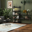 Set 2 Tavolini da Salotto Rotondi Sovrapponibili con Vassoio rimuovibile Nero 