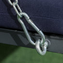 Dondolo da Giardino 3 Posti 198x118x168 cm Sedute Separate con Chaise Longue Blu Scuro   