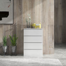 Cassettiera 4 Cassetti 55x33x80 cm Design Moderno in Legno Bianco 