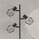 Lampada da Terra 3 Luci Orientabili 40W 41x28x169 cm in Metallo Nero 