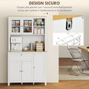 Credenza Dispensa Cucina Armadietti con Mensole Regolabili 100x40x180 cm Bianco  