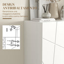 Scarpiera Moderna per 15-20 Paia di Scarpe 72x31,5x95 cm con Chiusura Ammortizzata Bianco   