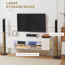 Mobile TV fino a 60” 137x40x34 cm con Luce LED in Truciolato Bianco Lucido