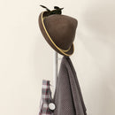 Appendiabiti da Terra 6 Ganci 32x171 cm Disco in Acciaio e Base in Ardesia Bianco