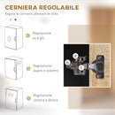 Credenza Mobile Alto Cucina con Armadietti e Ripiani 88x35x160 cm Legno e Nero  