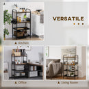 Mobile Cucina 4 Ripiani 60x40x112 cm in MDF e Acciaio Marrone