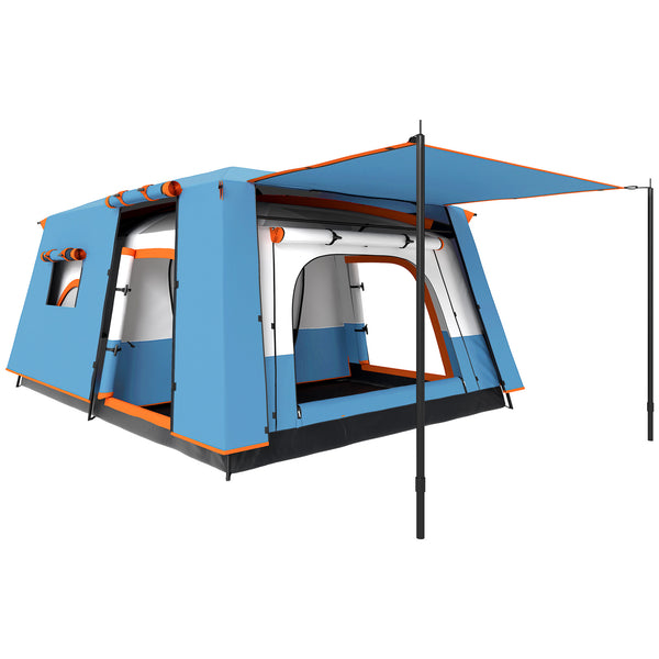 Tenda da Campeggio Impermeabile e UPF 30+ 430x305x195 cm per 4-6 Persone con 2 Stanze Blu prezzo