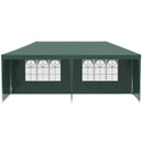 Gazebo da Giardino 585x295x255 cm con Pareti Rimovibili e Finestre Trasparenti Verde   