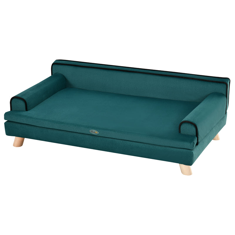 Cuccia Divano per Cani Grandi Sfoderabile e Lavabile 100x62x32 cm Verde 