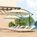 Ombrellone a Sbalzo 260x304x245 cm Base a Croce in Metallo e Poliestere Crema  