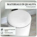 Pattumiera a Pedale 5 Litri 26,5x21x28 cm con Coperchio Frizionato in Metallo e PP Crema