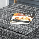 Set da Giardino 2 Divani 2 Posti Tavolino da Caffè e Tavolino Alto  in Acciaio e Rattan Grigio Sfumato