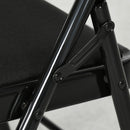 Set 6 Sedie Pieghevoli con Seduta Imbottita e Struttura in Acciaio Nero  