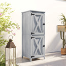 Armadio Porta Attrezzi da Esterno 60x 60x160 cm con 2 Armadietti con Blocco in Legno di Abete Grigio   