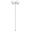 Lampione da Giardino con Paralumi a forma Sferica 63x25x210 cm in Acciaio Inox e Acrilico Argento