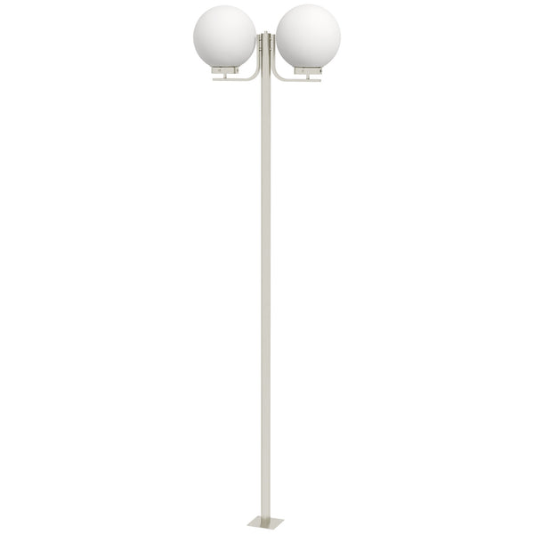 Lampione da Giardino con Paralumi a forma Sferica 63x25x210 cm in Acciaio Inox e Acrilico Argento acquista