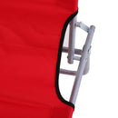 Lettino Prendisole da Giardino Pieghevole con Tettuccio Regolabile e Schienale Reclinabile a 4 Livelli   Rosso