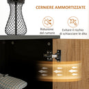 Credenza con 3 Cassetti e Armadietto Ante Soft-Close 140x35x75 cm Legno Naturale e Nero   