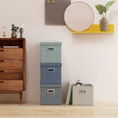 Set 4 Scatole per Armadi Pieghevoli con Coperchio in Tessuto 30x30x29cm 