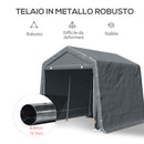 Tenda Garage 240x200x202 cm per Veicoli e Biciclette in Metallo e Tessuto PE Grigio Scuro  