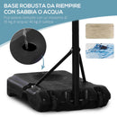 Canestro da Basket ad Altezza Regolabile 210-260 cm con Base Riempibile e 2 Ruote   