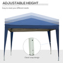 Gazebo Pieghevole da Giardino 2,95x2,95x2,58m in Acciaio e Tessuto Oxford Blu