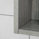 Armadietto a Specchio per Bagno con Ripiani Regolabili 3 Porte e Mensola 90x15x75 cm Grigio   