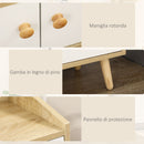 Mobile da Cucina per Microonde 90x30x94 cm in Truciolato Naturale e Bianco