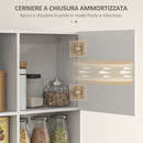 Mobile Dispensa da Cucina 80x35x180 cm 4 Armadietti 3 Ripiani e 1 Cassetto in Legno Bianco  