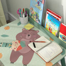 Set Tavolo e Sedia per Bambini con Ripiano Portaoggetti Verde   