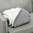 Coperta Plaid Dubleface 203x152x0,5 cm in Flanella 220 GSM e Sherpa 260 GSM Grigio