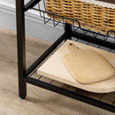 Mobile Cucina con 5 Ganci 3 Ripiani 4 Cestelli 83,5x39x133 cm in MDF e Acciaio Marrone