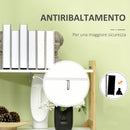 Scaffalatura a 5 Piani 70x37,5x150 cm in Bamboo e MDF Bianco