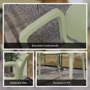Set 4 Sedie da Giardino 60x56x75 cm dal Design Moderno Impilabili Verde  