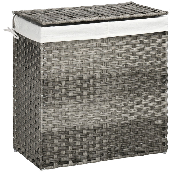 Cesto Portabiancheria 56,5x33x61 cm con Sacca rimovibile Grigio acquista