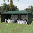 Gazebo da Giardino 585x295x255 cm con Pareti Rimovibili e Finestre Trasparenti Verde   