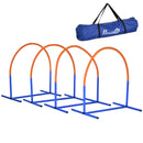 Set Agility Dog con 4 Archi Componibili e Borsa da Trasporto in PE e ABS Blu e Arancione   