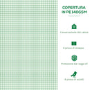 Serra Piccola 300x80x45 cm con 5 Finestrelle e Griglia Centrale in Acciaio PE e PP Verde  