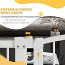 Cancellino per Cani Regolabile con 2 Estensioni 77-105x120 cm in Acciaio e Doppio Blocco Bianco