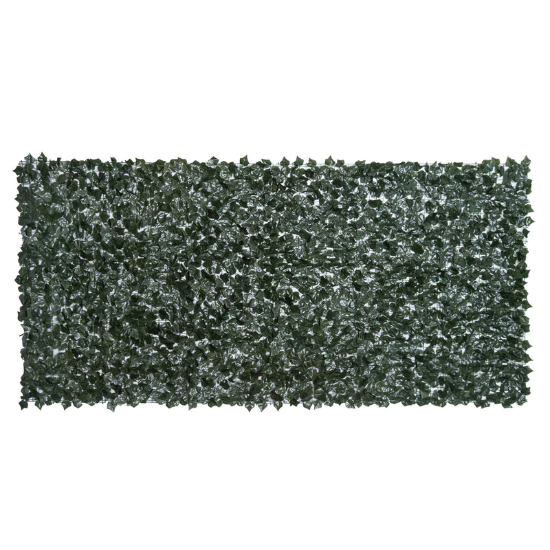 Rotolo di Siepe Artificiale per Balcone e Giardino 300x150 cm in PE Anti-UV con Foglie Verde Scuro -1