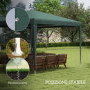 Gazebo da Giardino 293x293x252H cm Pieghevole e Portatile con Copertura Anti UV Verde   