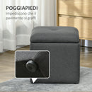 Pouf Contenitore 39x39x39 cm in Tessuto Teddy Grigio  