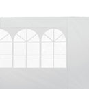 Set 2 Pareti Laterali per Gazebo 3x3 m Pieghevoli 295x200 cm in tessuto Oxford con Finestre Bianco