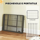Recinto per Cani a 6 Pannelli Modulabili da 80x1,5x60A cm con Porta di Ingresso in Acciaio Nero    