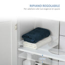 Mobile Sottolavello da Bagno 60x30x60 cm 2 Ante e Intaglio a U Bianco 